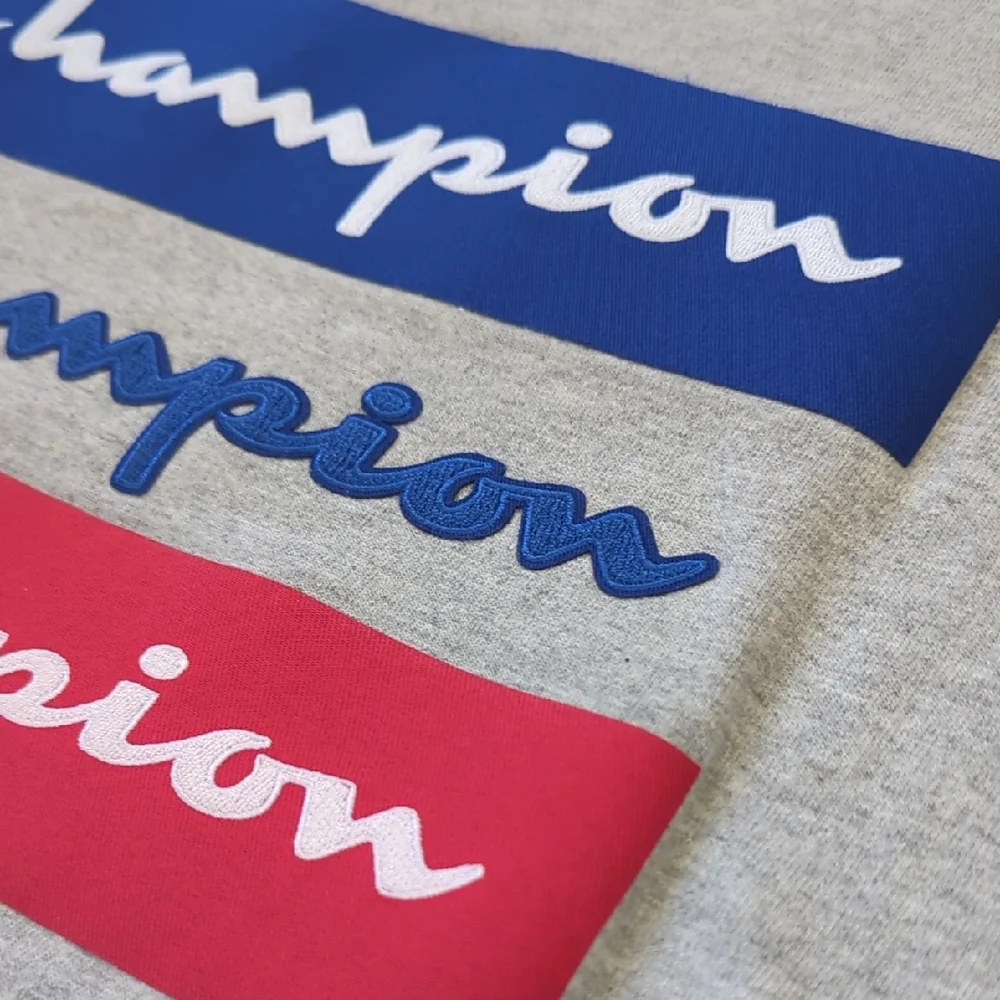 CHAMPION I Red, White & Blue Striped Embroidered Logo Short Sleeve T-Shirt, M - Picture 7 of 10